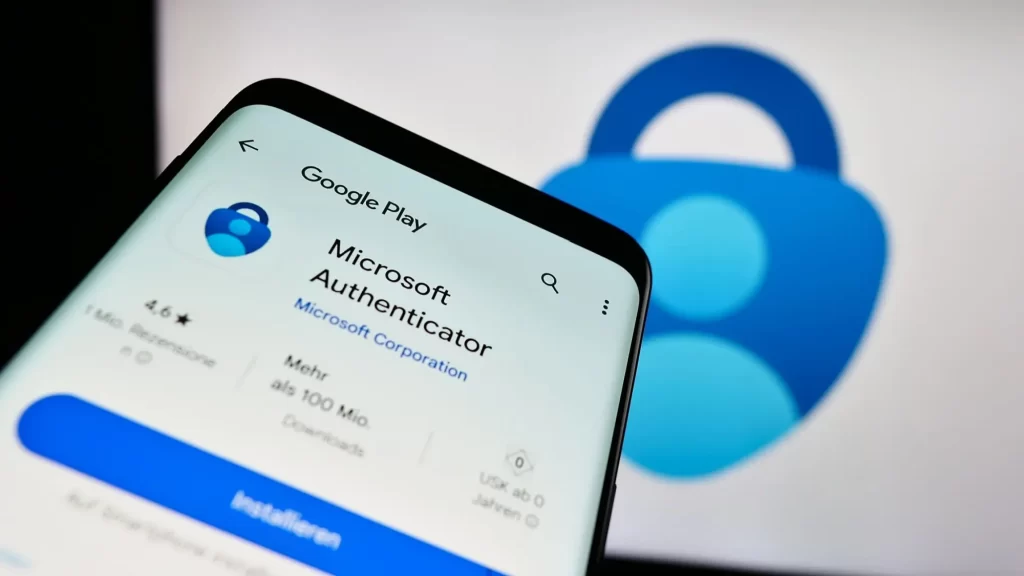 Microsoft Authenticator na displeji mobilného telefónu