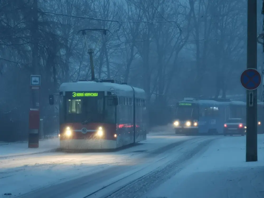 Zasnežená električka