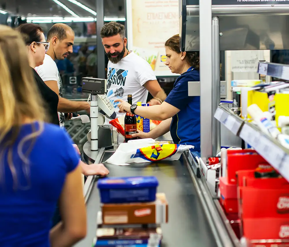 pokladňa v Lidl