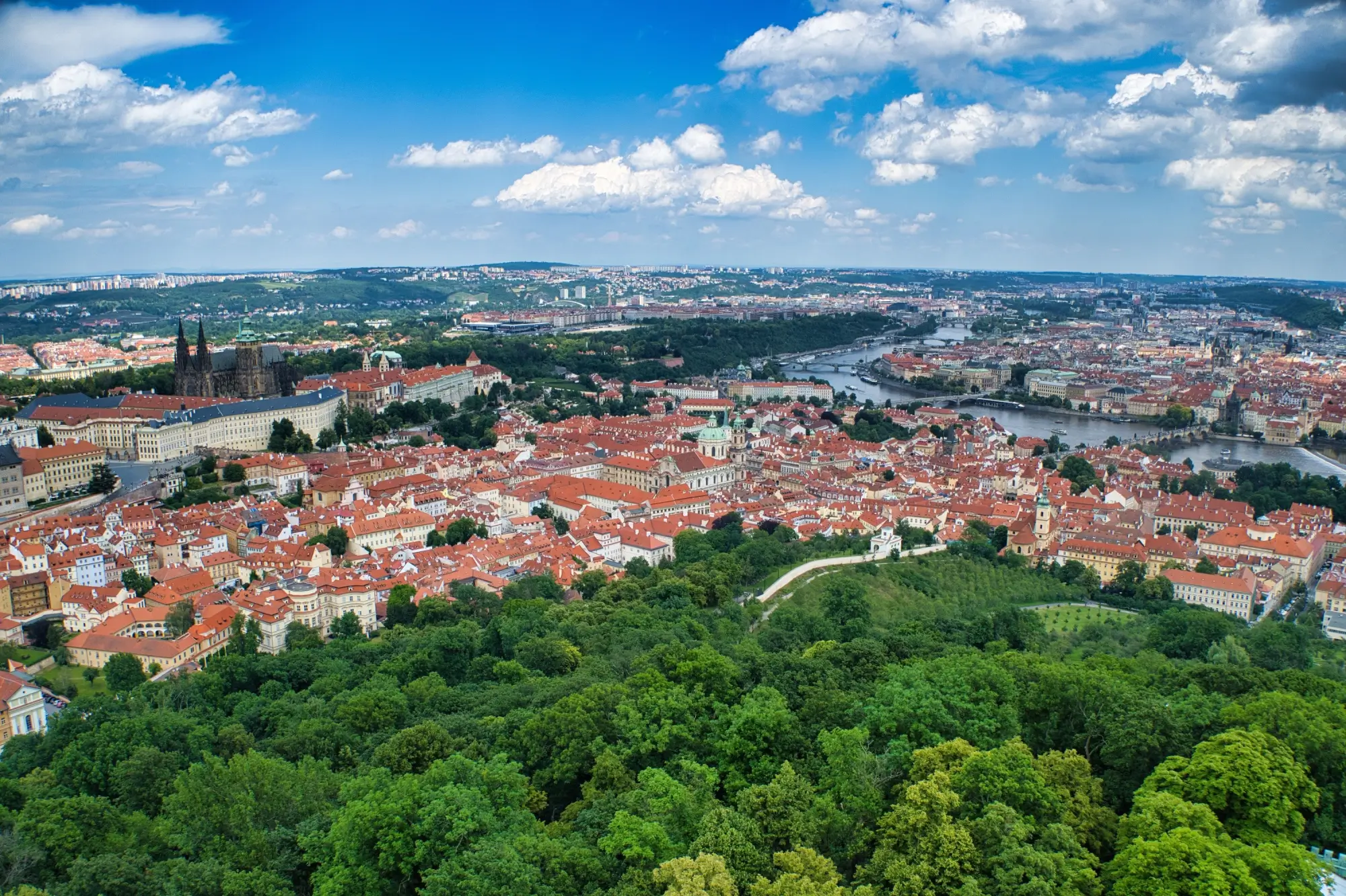 Pohľad z Petřínovej veže 